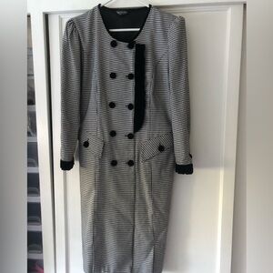 Halloween costume idea….Elegant Black and White Houndstooth wool Dress